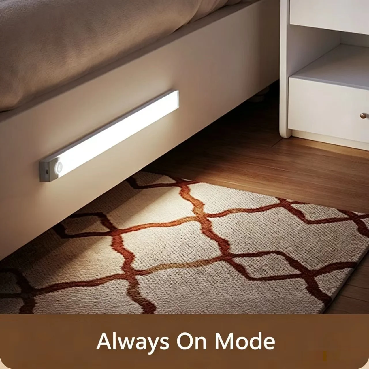 20cm USB Rechargeable LED Motion Sensor Night Light Under Cabinet Lamp for Kitchen Wardrobe Bedside Induction Strip Bar Light