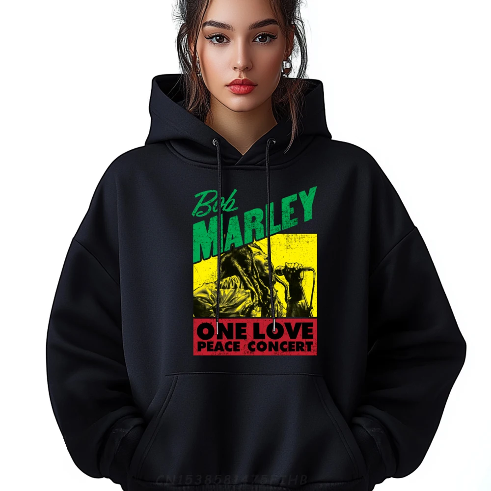 

Bob Marley One Love Peace Design Hoodies Family Printed Long Sleeve Mens Sweatshirt Party Coat Crew Neck Female Tops