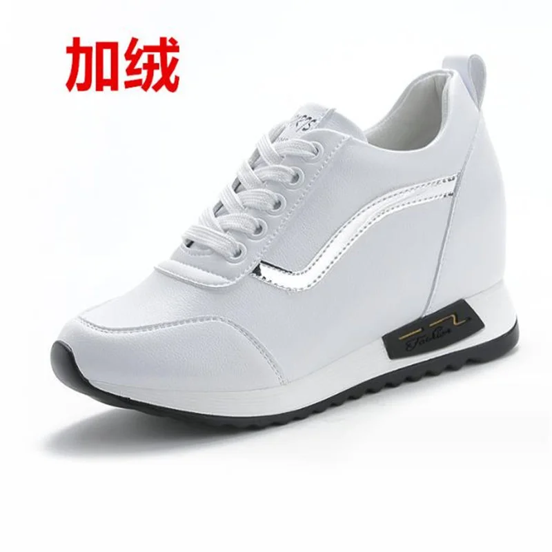 7cm Hide heel Fashion Sneakers for Women Breathable Platform Sneakers Lace Up Fashion Causal Shoes Woman Chunky Sneaker 34 40