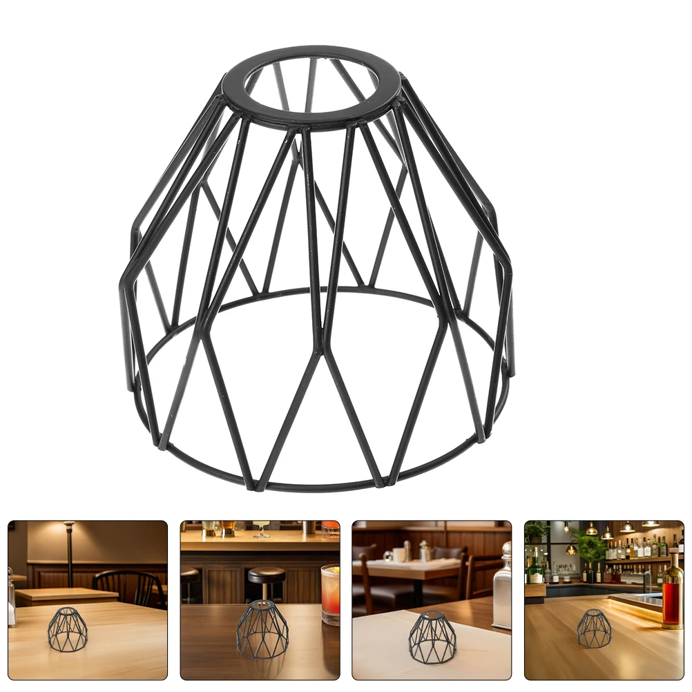 

2pcs Iron Pendant Light Lampshade Hanging Lamp Shade Light Bulb Cage Guard Delicate Design Artistic Structure Geometrical Chic