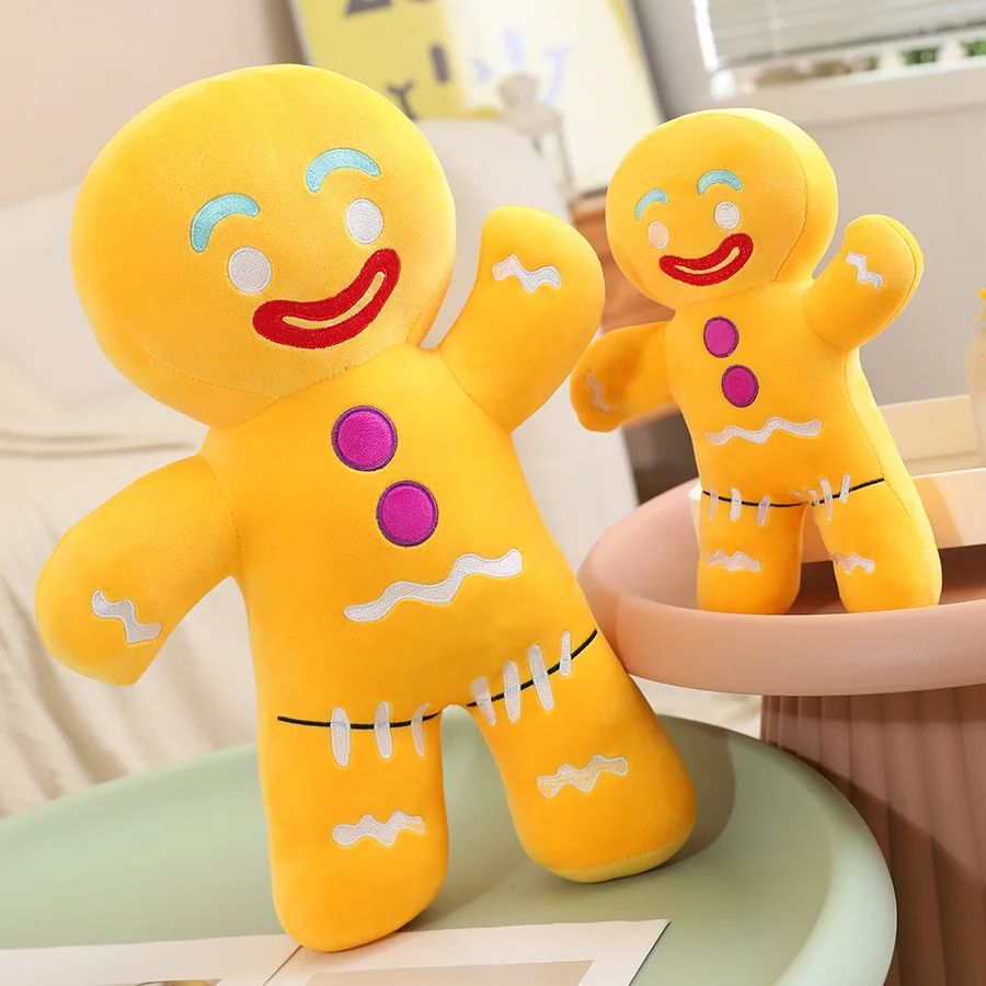 New Cute Gingerbread Man Plush Toy Cartoon Anime Cookie Man Stuffed Toy Soft Girl Doll