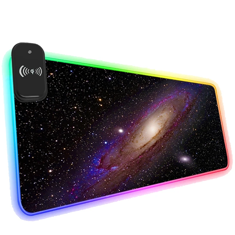 

Starry Sky Wireless Charging RGB Mouse Pad LED Gaming Anti-skid Game Mats Laptop Pc Accessories Rug Luminous Desk Mat Mousepad