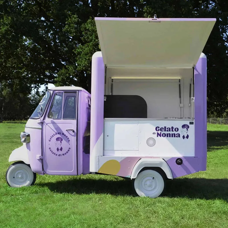 Electric Tricycle Food Truck Food Trailer Vending Snack Food Trailer  BBQ Pizza food truck trailer