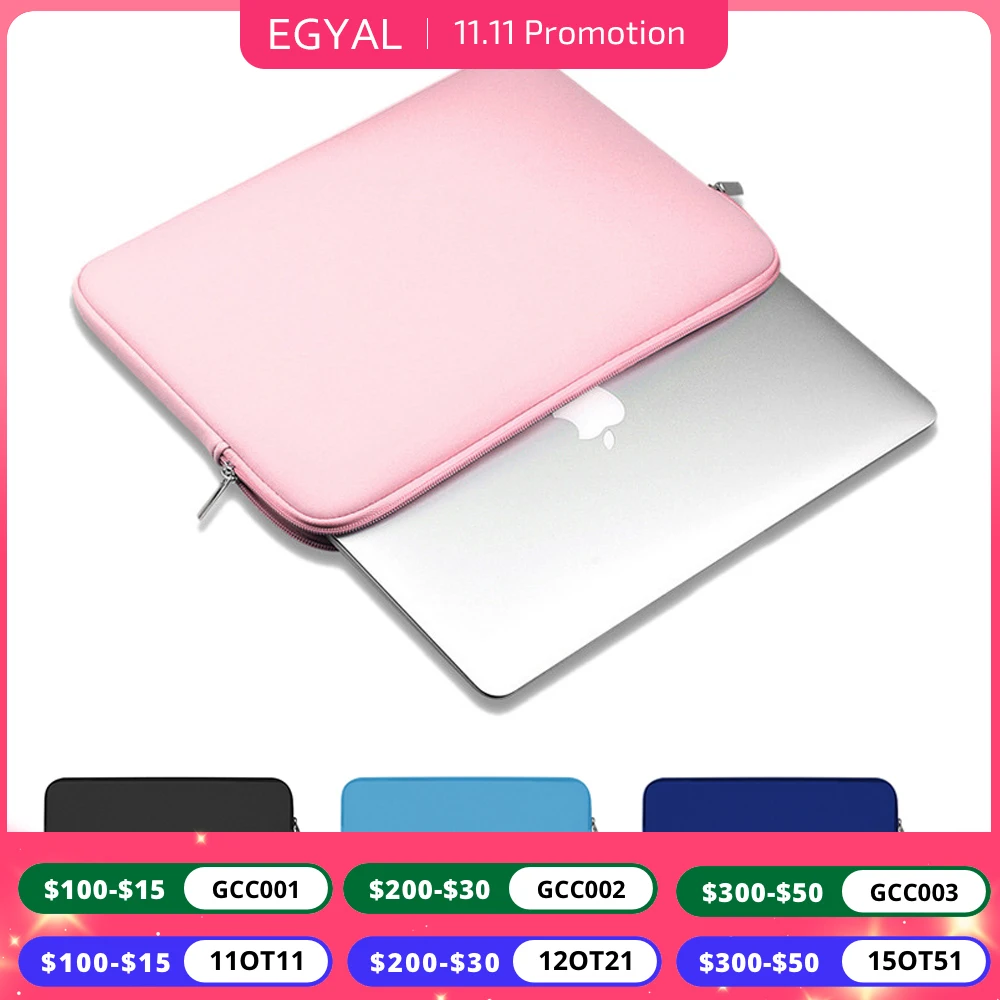 EGYAL Soft Laptop Bag for Macbook Air Pro 13 14 15.6 17 inch Liner Sleeve for Xiaomi Lenovo HP Dell Cover for Huawei