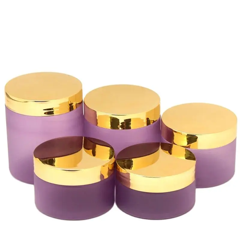 

24Pcs Skincare Facial Cream Pots Plastic Frost Purple Cosmetic Jars Empty Wide Mouth Refillable Bottle