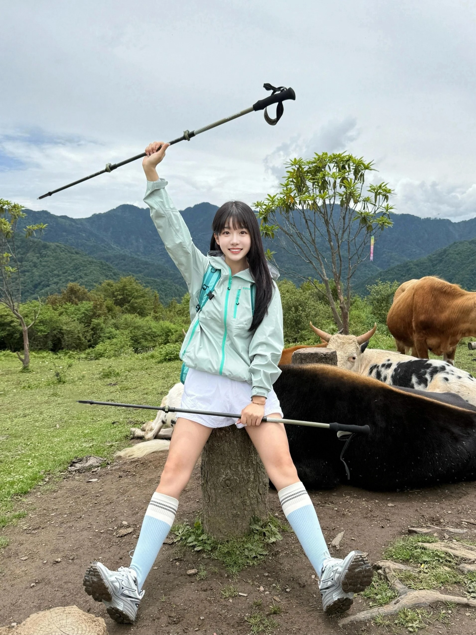 

Женская синяя куртка Fuyuan 3-в-1: ветрозащитная, водонепроницаемая, для походов и альпинизма, повседневный стиль, свободный крой, длинный рукав