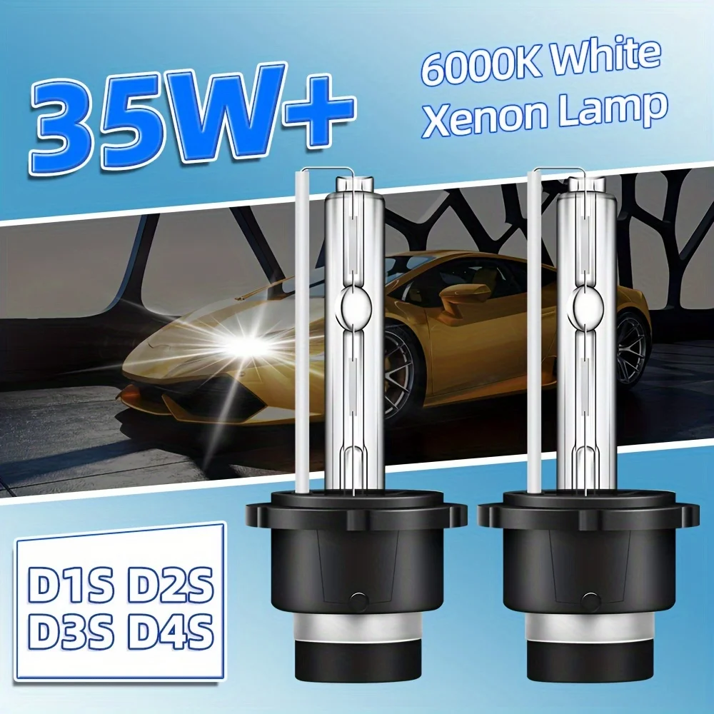 

High-Brightness D1S D2S D3S D4S Xenon Headlight Bulbs, 6000K White Color Temperatures, Easy Install, 2pcs - Fits Most Cars