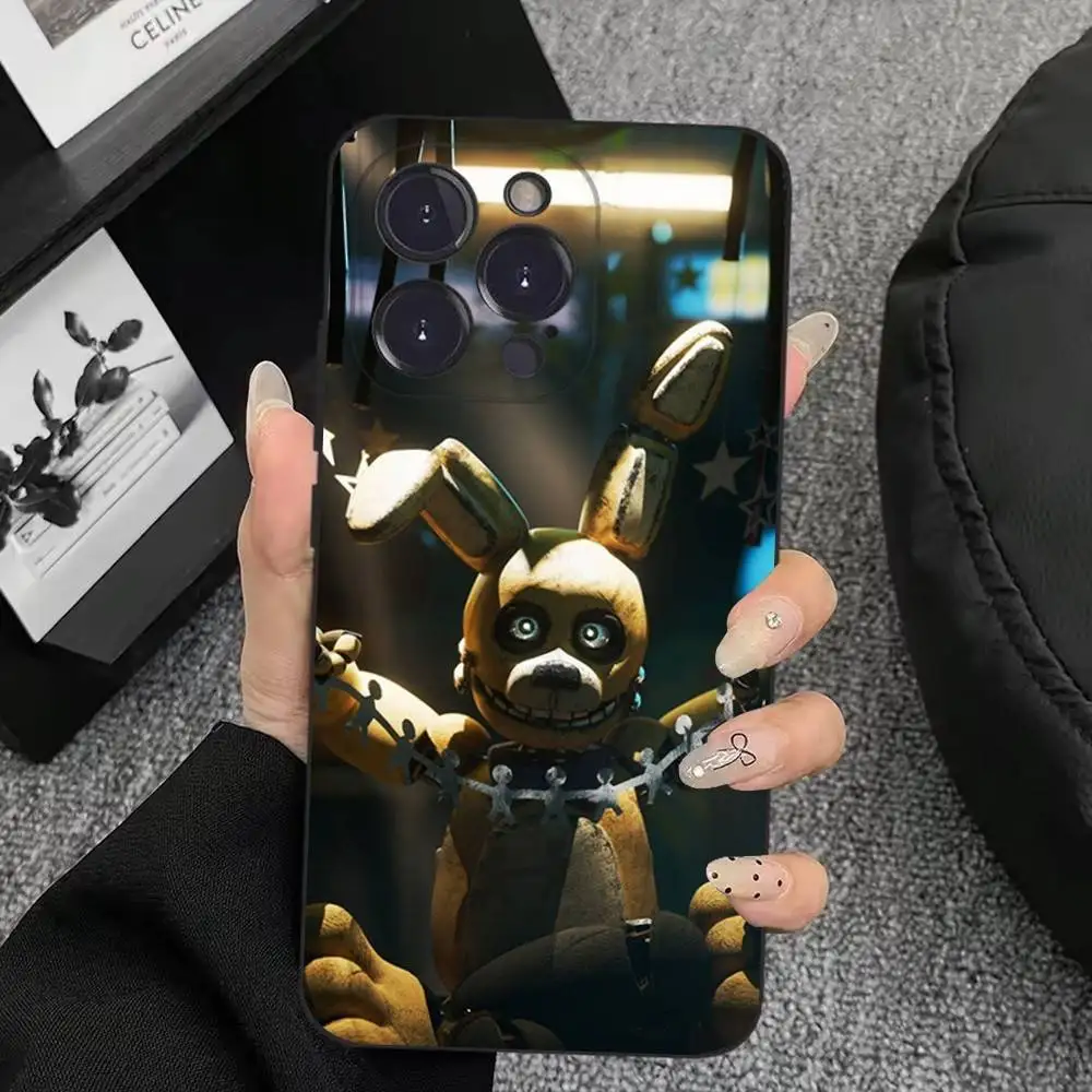 Funda de teléfono Fnaf Five-Nights-At-Freddys para iPhone 17,16,15,14,13,12,11,Plus,Pro Max,XS,X,XR,SE,Mini,8, funda negra de silicona suave