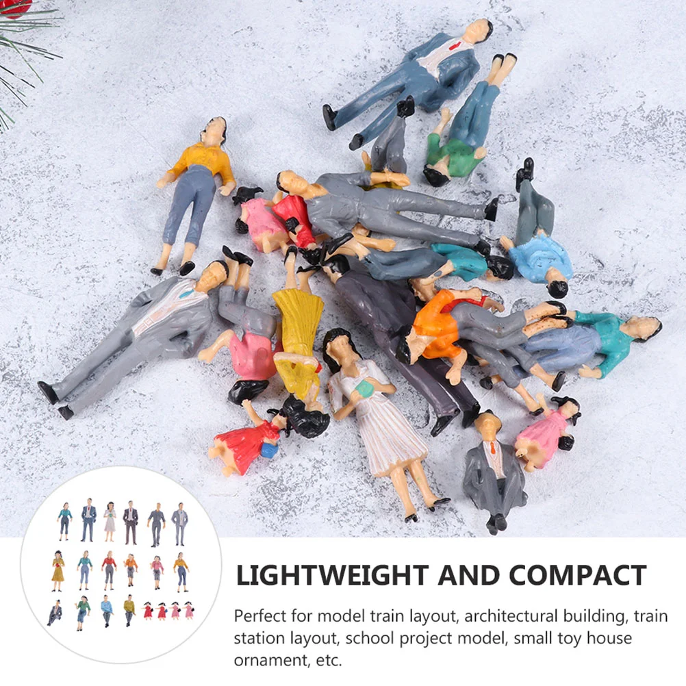 30 PCS Model Man Models Scale People Figures Miniature Plastic Painted Plastic Figurines