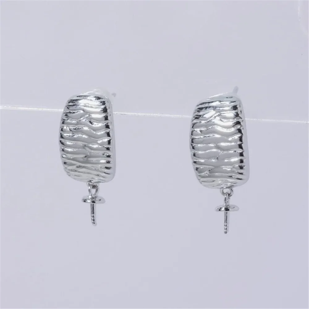 S925 Sterling Silver Pearl Earring Settings DIY Jewelry Making Supplies Blank Earring Posts for Handcrafted Accessories No Pearl