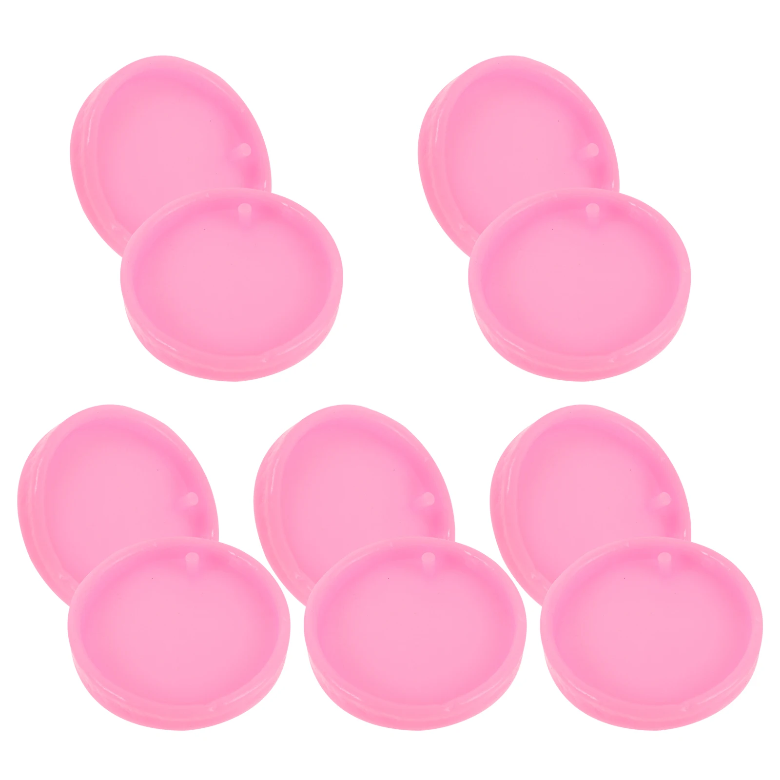 

10 Pcs Silicone Mold Aromatherapy Pendant Keychain Charm Resin Craft Pink Portable Diy Casting Jewelry Accessories