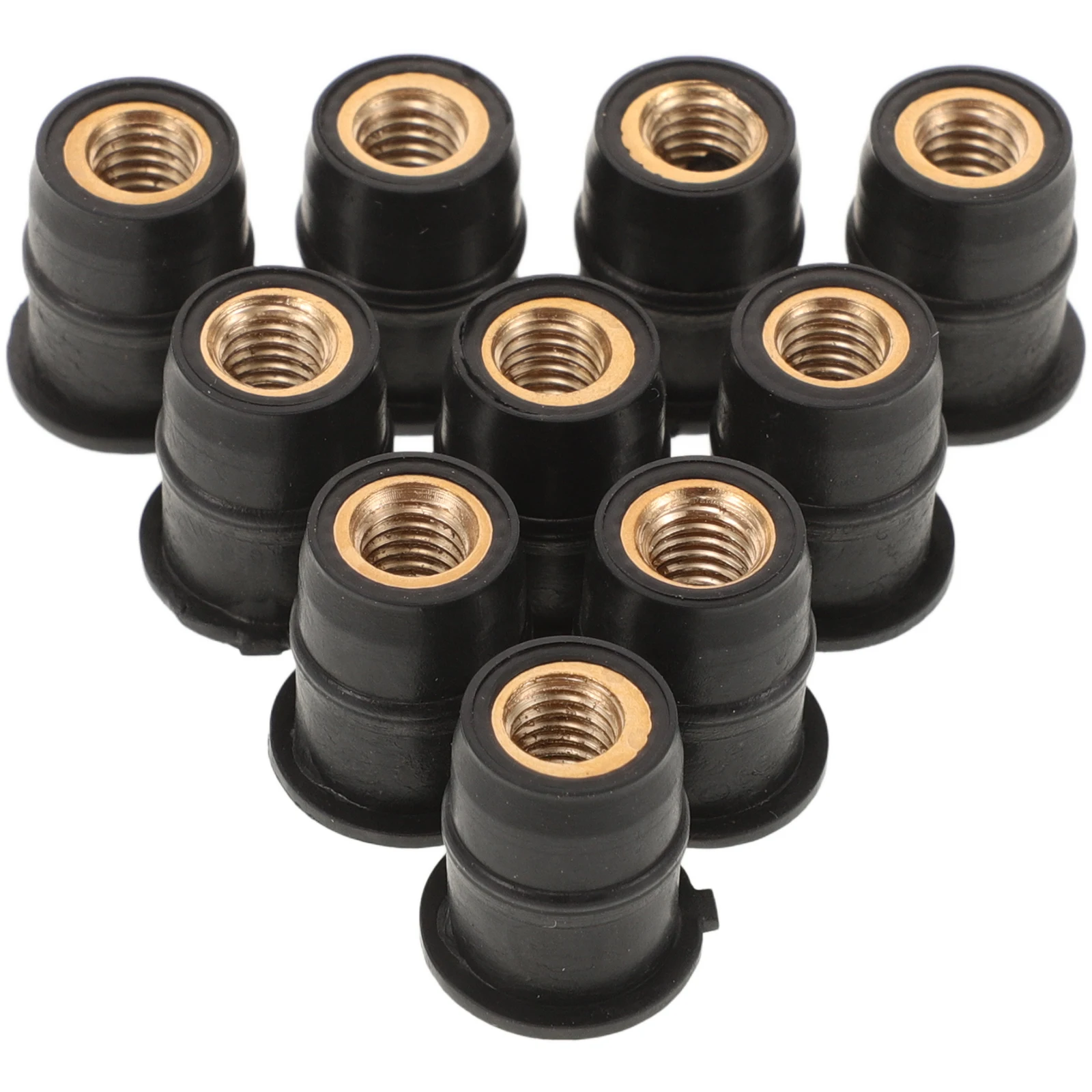 

10pcs Motorcycle Windshield Nut Brass Rubber Expansion Well Nuts Kit for Windscreen Fastener Compatibility Stability