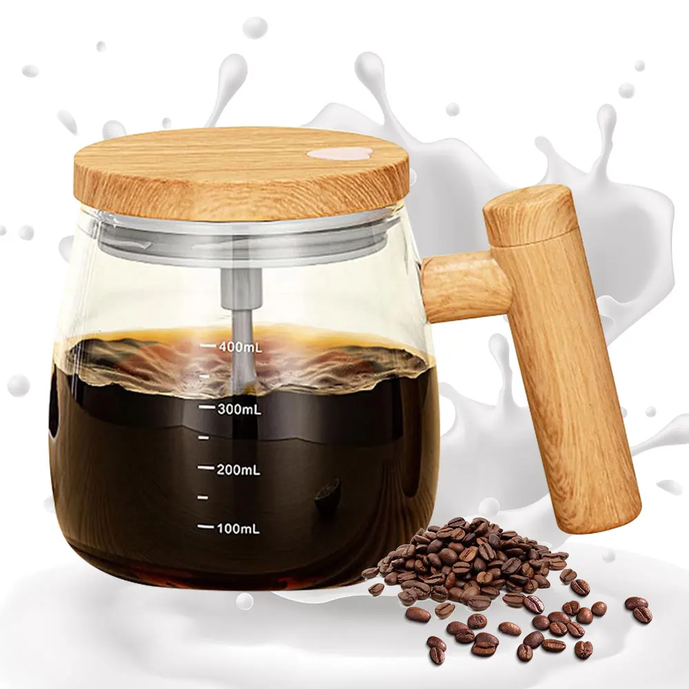 400ml selbst rührende Tasse elektrische rührende Kaffeetasse Glas innere Tank becher automatische elektrische Protein pulver mischung Tasse Küche