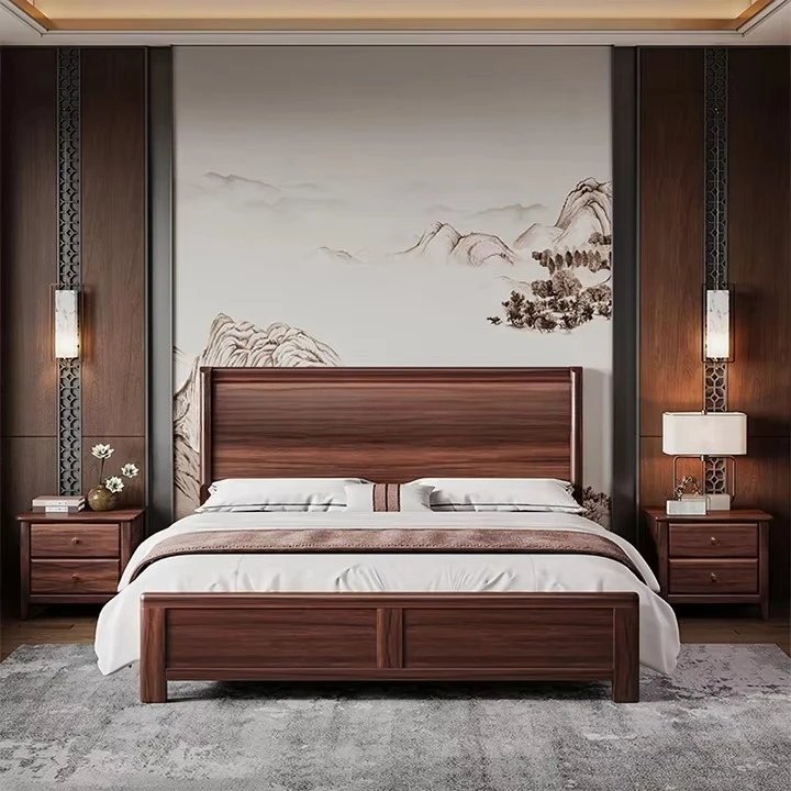 !@Luxury Modern Design King Size Bed Frame Storage for Villas Bedrooms Whole House Wooden Furniture Storage Bedrooms Factory Pri