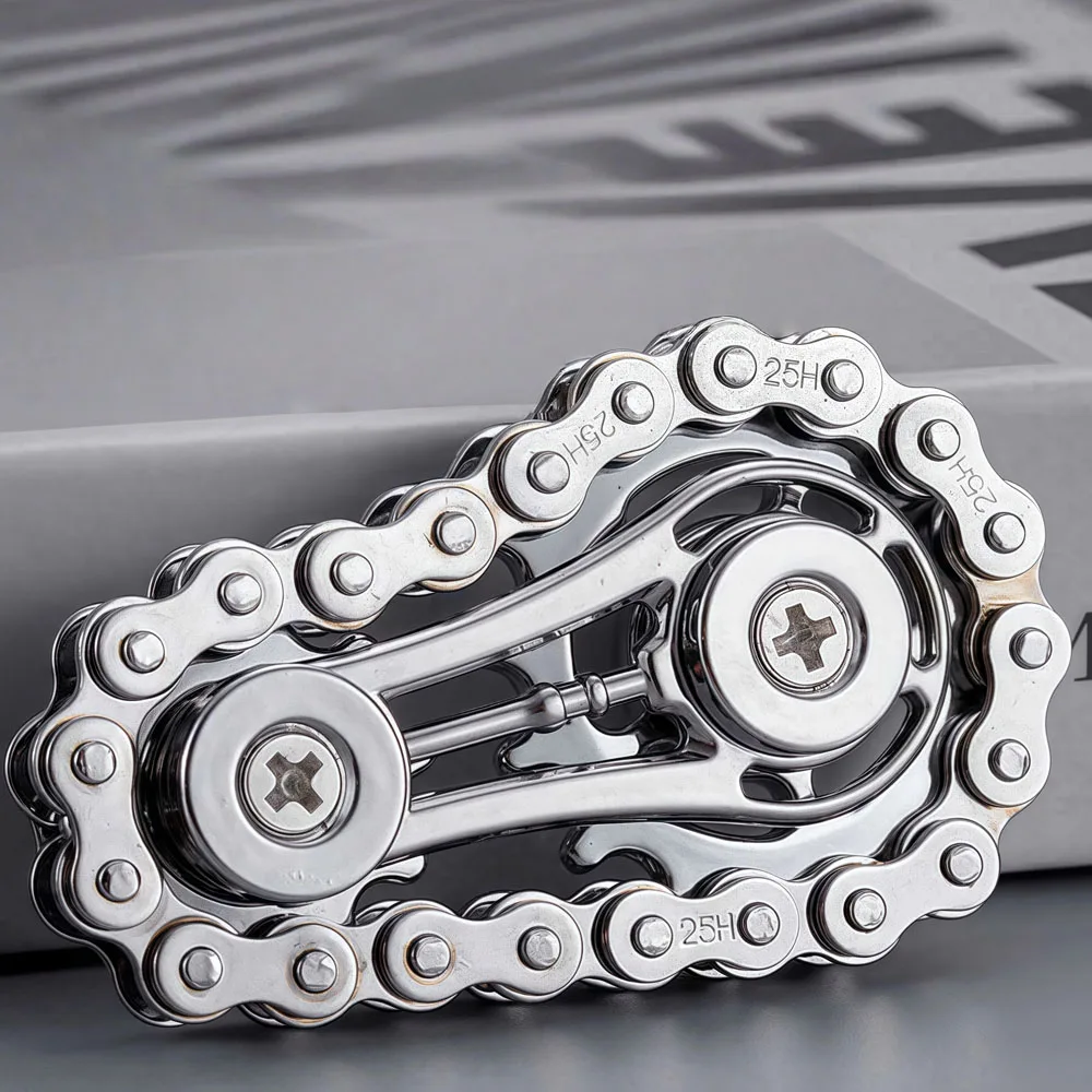 메탈 기어 체인 피젯 스피너 – 성인을 위한 스트레스 해소 장난감 |   감압 항불안 핸드 스피너