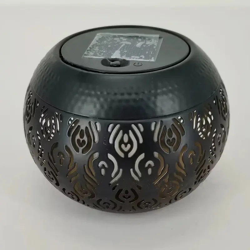 

Retro Jar Shaped Solar Light Metal Craft Night Light Desktop Landscape Ornament Waterproof Decor for Indoor Courtyard Garden