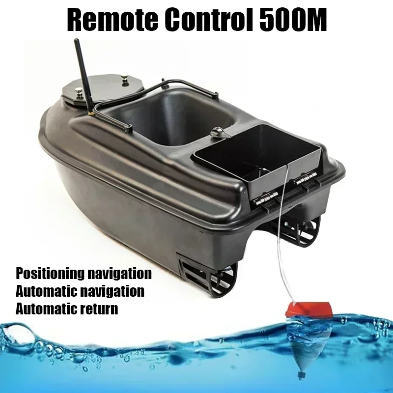 Fixed Speed Cruise Lure Fishing Smart Return RC 500M Bait Boat Remote Control Fishing Fish Finder Boat 2 Hoppers GPS Positioning