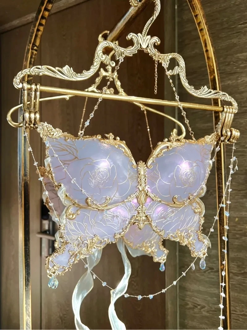 Fairy Butterfly Bikini Mermaid crystal resin + silicone bra pure handmade custom Cosplay anime costume Dream butterfly