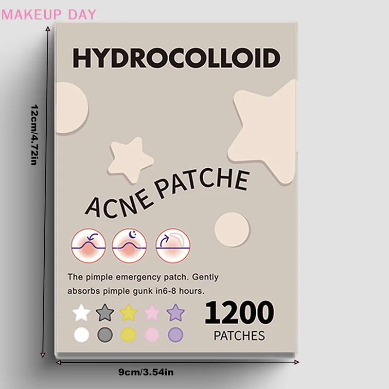 1200Pcs Invisible Acne Patches Removal Pimple Anti-Acne Hydrocolloid Star Spots Marks Concealer Repair Sticker Waterproof ﻿