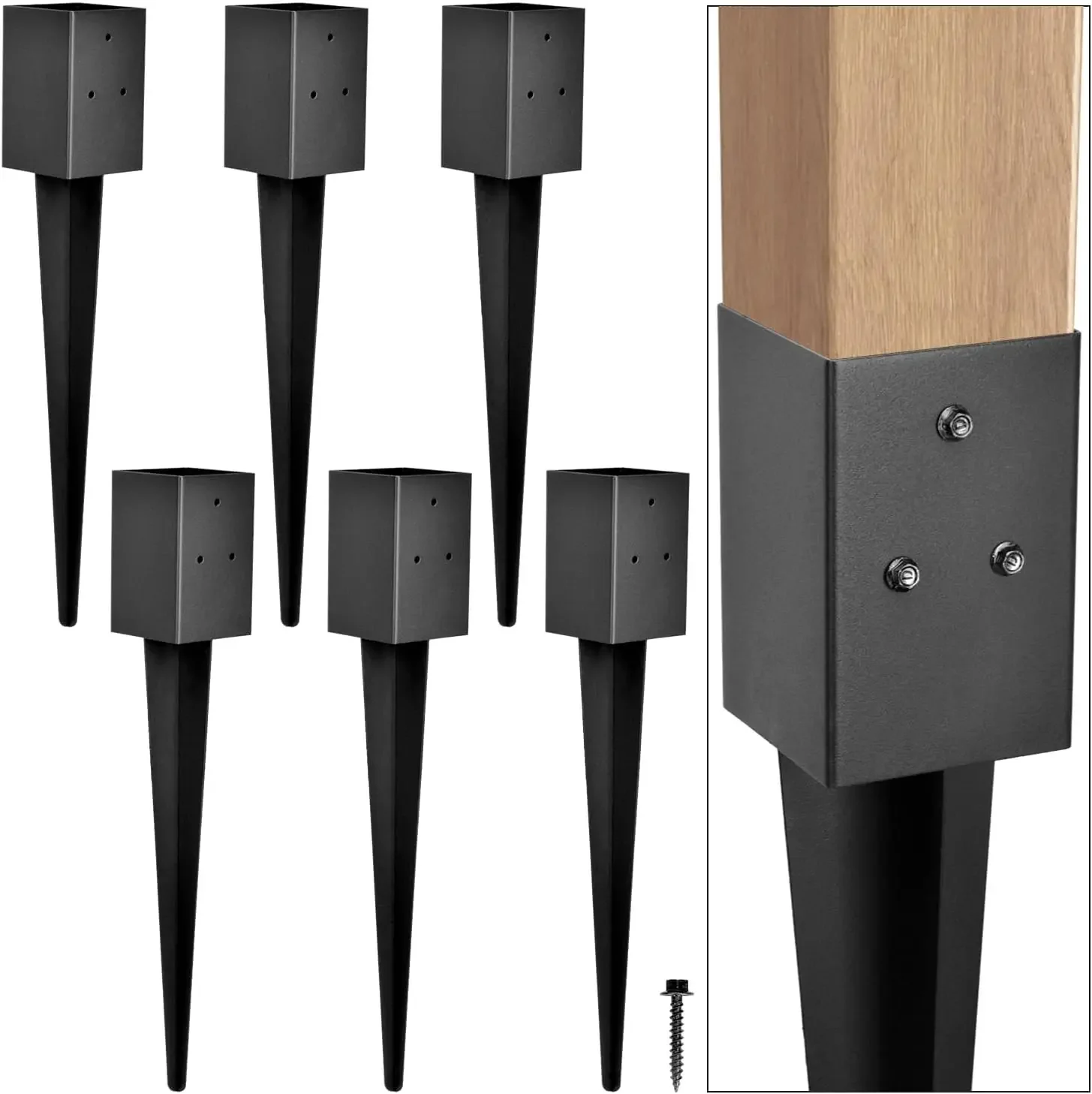 Fence Post Anchor 4''x4'', Heavy Duty Metal Fence Post Anchor Ground Spike 36''x4''x4'' for Mailbox, Bird Feeder, Decking