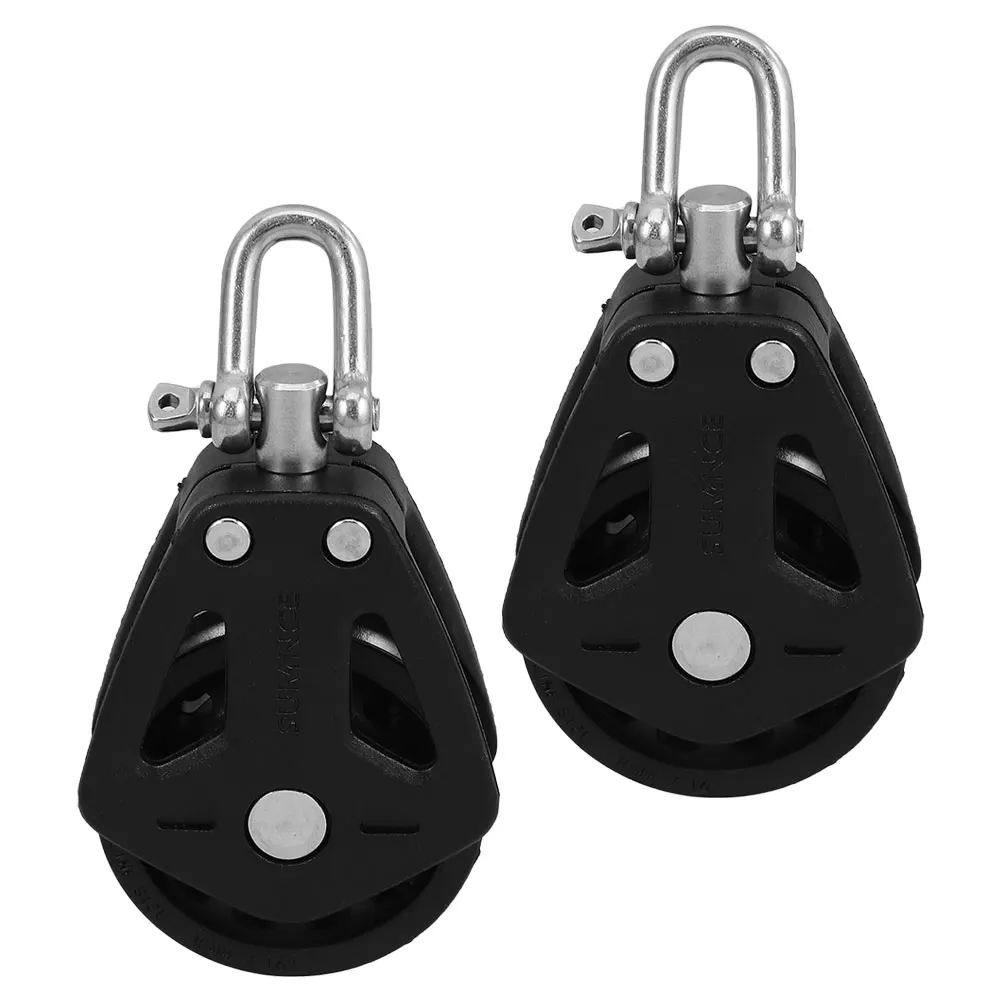 2Pcs Pulley Bearing Stainless Steel Nylon Marine Grade 316 Double Swivel Block Sailboat Yacht Exercise Cable Tool Boat