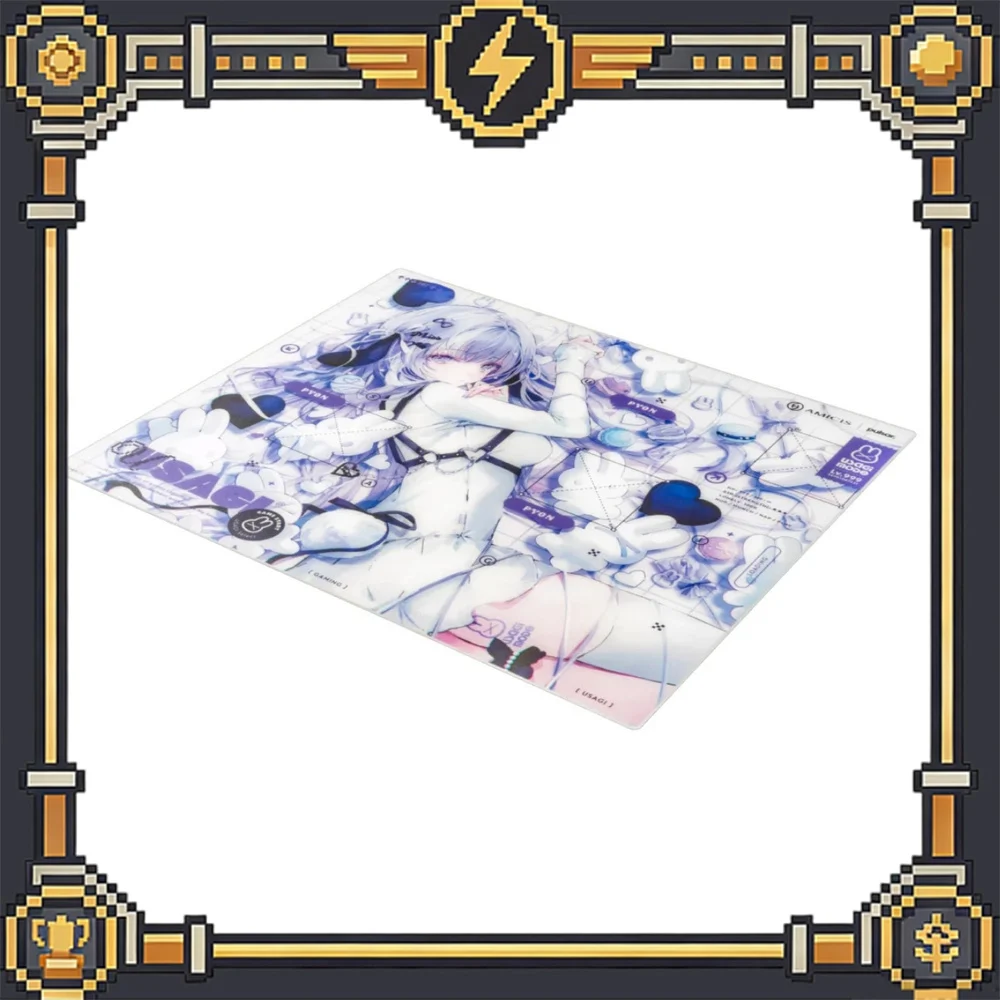 AMICIS x Pulsar Superglide V3 Animarium NEKO Tempered Glass Mouse Pad 490x420mm Gaming Desk Mat for FPS Esports Gamer Accessory