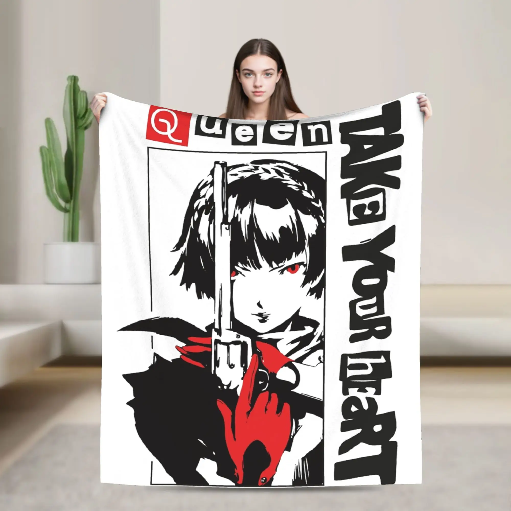 Queen Persona 5 Shin Megami Tensei Knitted Blanket Persona Anime  Plush Throw Blankets Summer Decoration Soft Warm Bedsprea