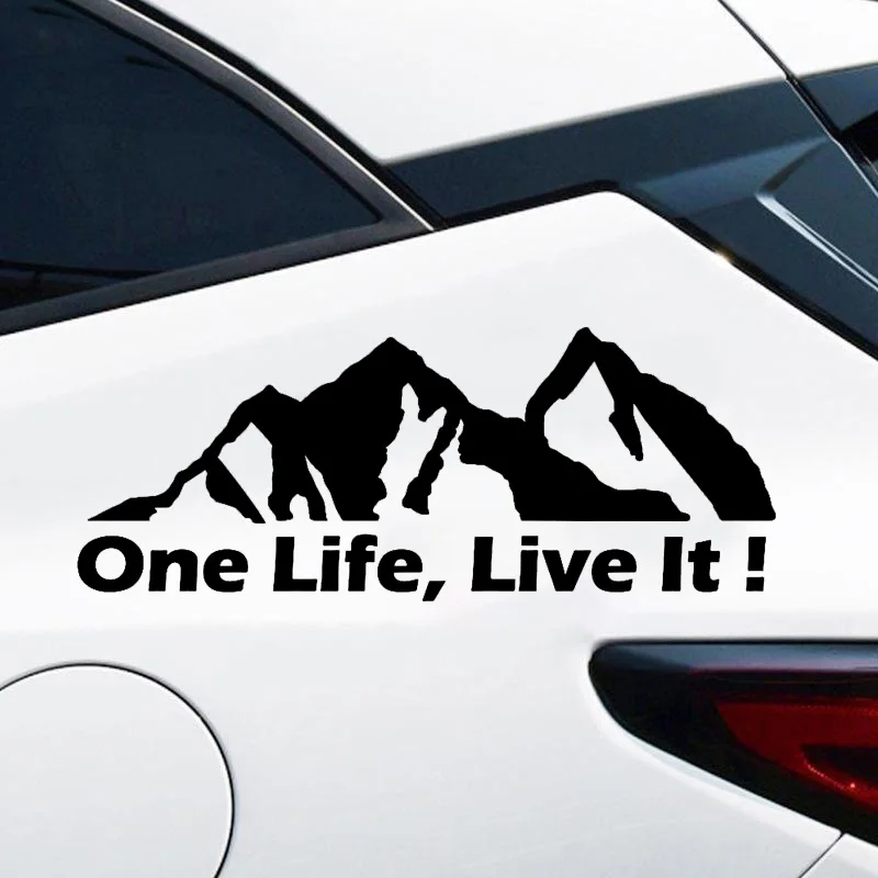 One Life Live It Mountain Decal -20x8cm Vinyl Sticker for Car Truck SUV Window Bumper- Exterior Outdoor Adventure Inspirational