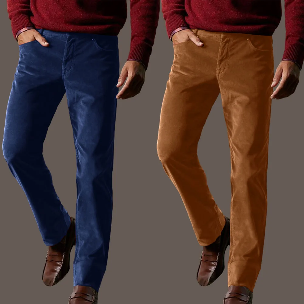 

Fall vintage Man corduroy casual straight leg pants Men's custom-made pants Corduroy suit casual trousers