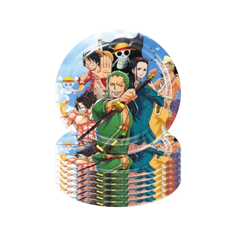 Cartoon ONE PIECE Party Supplies Luffy Disposable Plates Cups Balloons Tableware Decorations