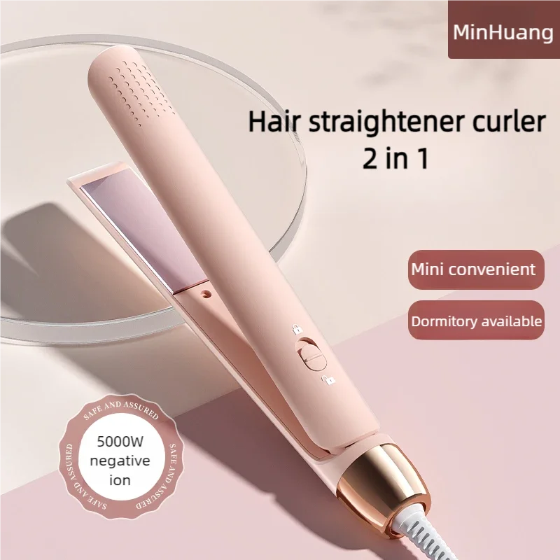 

Professional Titanium Hair Straightener Flat Iron - Digital LCD Display, Mini hair straightener Instant Heating 30s, Hair Curler