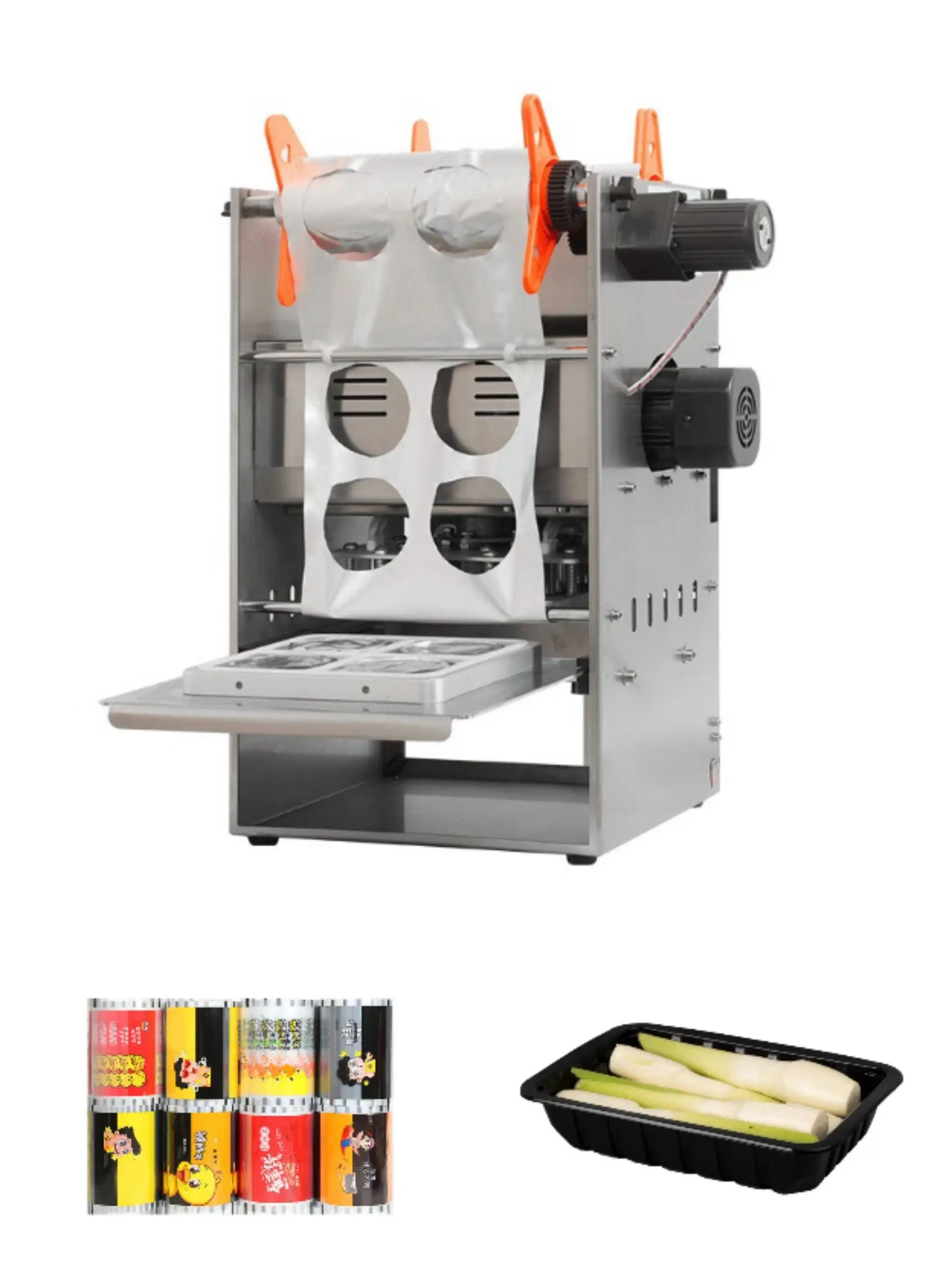 

For Tray Sealer for Beverage Bowl Electric Manual Driven Aluminum Foil PP PET Case Paper Pouch Barrel Packaging Machine m