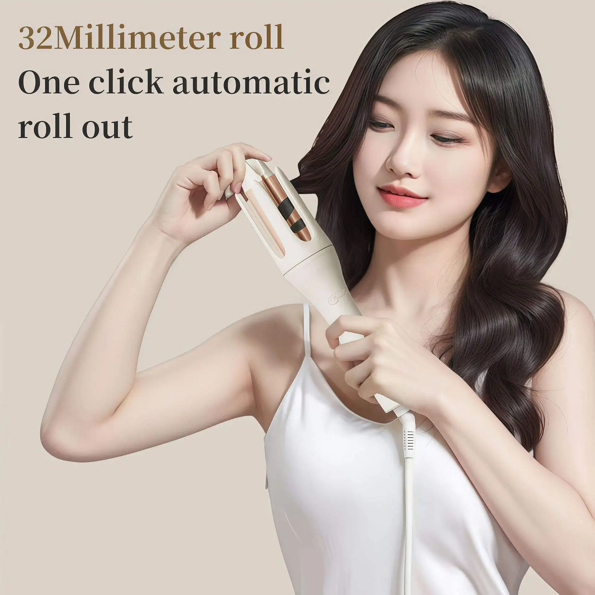 Automatic Hair Curler with 3 Temperature Settings, Auto Shut-Off Function, Electric Curling Iron for Smooth & Frizz-Free Hairsty