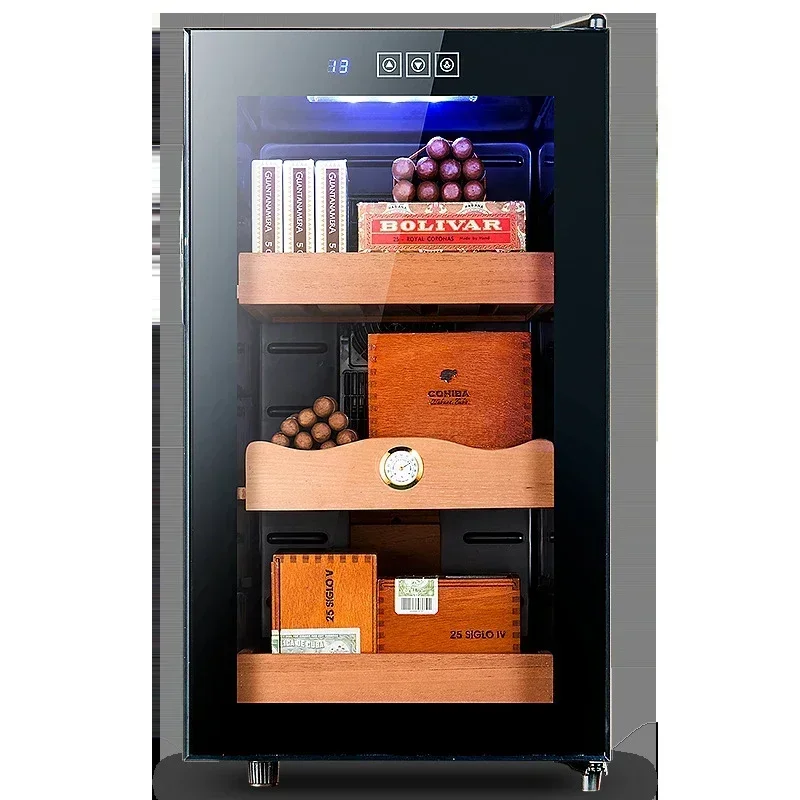 for  Constant temperature 48L Thermostat Humidity cigar storage cabinet Cedar wood shelf electronic refrigeration