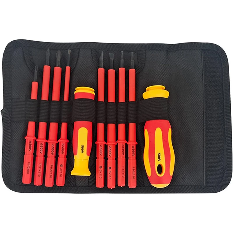 

13pcs/8pcs/10pcs Electrician Repair Tools Kit 1000V Changeable Insulated Screwdrivers Set with Magnetic Slotted Bits