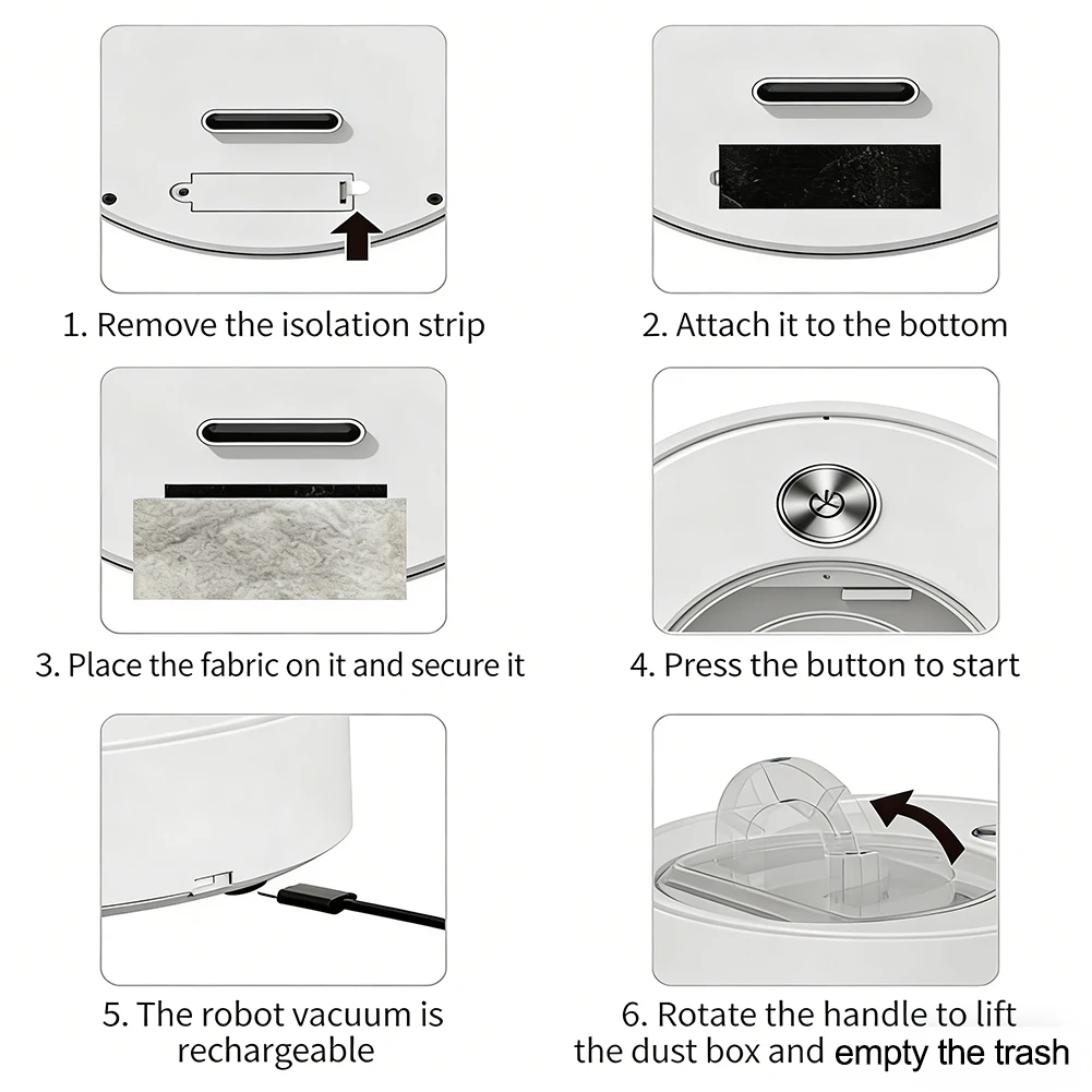 Smart Robotic Vacuum Cleaner 3 In 1 Powerful Suction Quiet Low Noise For Home Floor Cleaning Automatic Dust Collector