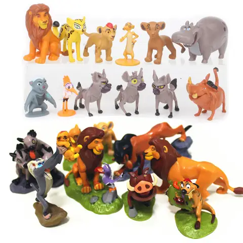 12 pièces/ensemble film dessin animé le roi Lion Simba Nala Timon modèle Figurine PVC figurines d'action jouets classiques Collection cadeaux pour enfants