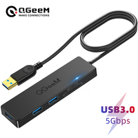 QGeeM USB Hub 3.0 Adapter Card Reader USB Splitter for Xiaomi Laptops Macbook Pro 2015 5 USB 3.0 Hub for PC Computer Accessories