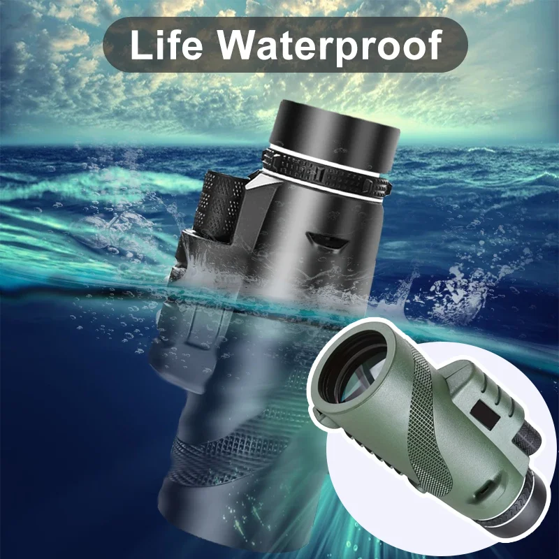 80x100HD ZOOM Powerful Handheld Monocular Telescope Portable Long Range Telescope Hunting Hiking Travel Camping With Tripod Clip
