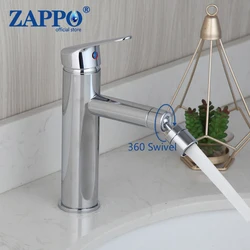 ZAPPO Bidet Faucet Single Handles Water Bathroom Sink Brass Single Hole Deck Mounted Water Mixer Tap 360 Swivel Spout