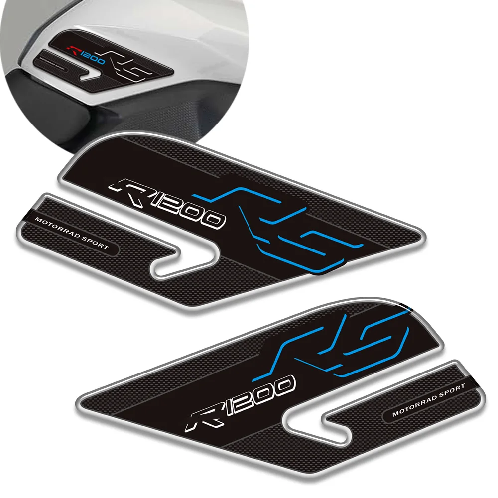 Motorcycle Tank Grips Pad Stickers Gas Fuel Oil Kit Knee Fish Bone Decals Tank Pad 3D Stickers For BMW R1200RS R 1200 RS R1200