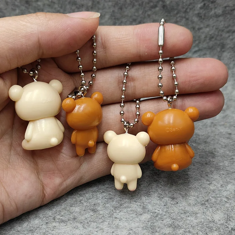 Rilakkuma Korilakkuma Key Chain Couple Relax Bear Cute Keychains New Bags Car Keys Ring Pendant Decor Kids Toys Best Friend Gift