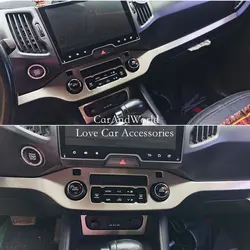 Stainless Steel Car Accessories Center Console Strips Air Condition Switch Cover Trims Decoration For KIA Sportage R 2011-2016