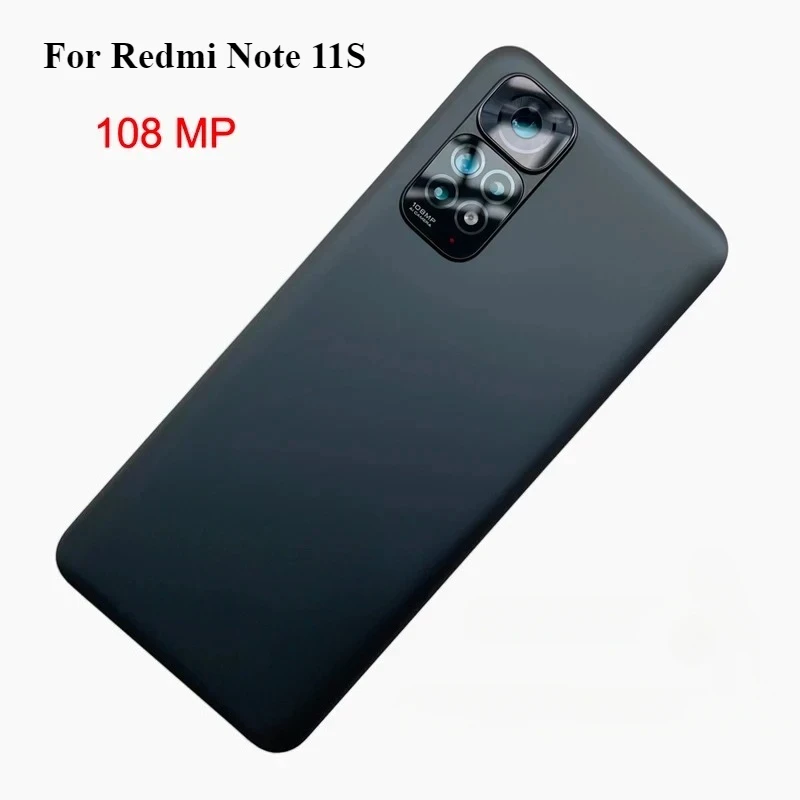 For Redmi Note 11S 2201117 SG Battery Back Cover 2201117 SI Rear Housing  Panel Case Camera Lens Replacement Repair Parts