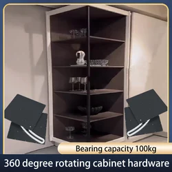 360 Degree Rotating Cabinet Hardware Turning C Corner Wardrobe Display Cabinet Manual Storage Floor-Standing Storage Rack