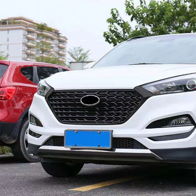 

Автомобильный Стайлинг для Hyundai Tucson 2015-2018, решетка радиатора для гонок, автомобильные аксессуары, передняя маска, крышка, решетки с логотипом