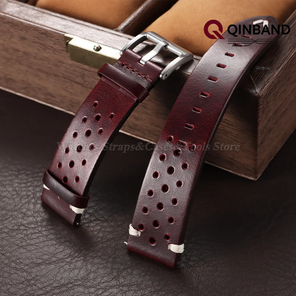 Atmungsaktives Ölwachs-Uhrenarmband aus Rindsleder 20mm 22mm für Samsung Galaxy Watch 7/6/5/4 für Smartwatch-Armband Echtes Leder Handgelenksband – Detail 9