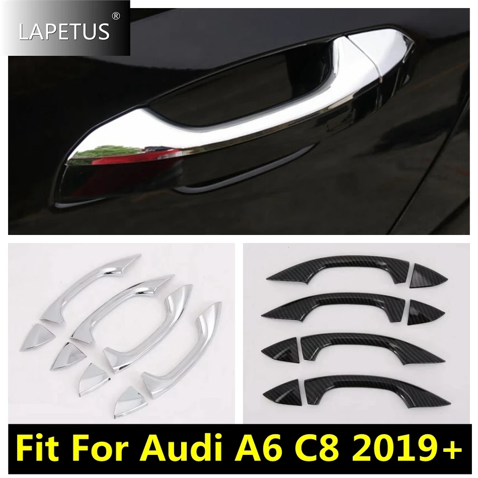 

Car Door Handle Protection Decoration Cover Trim For Audi A6 C8 2019 - 2022 ABS Chrome / Carbon Fiber Accessories Exterior Kit