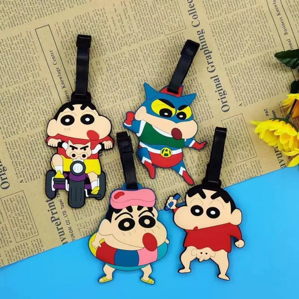 

Anime Crayon Shin-chan Luggage Tags Cartoon Silica Suitcase ID Address Holder Luggage Label Boarding Portable Travel Accessories