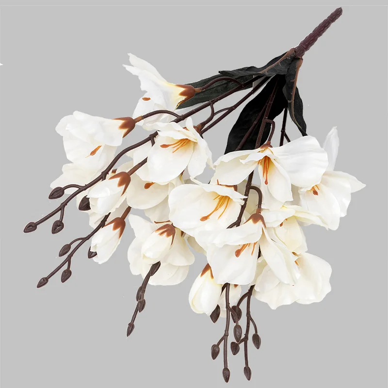 Hochwertige künstliche Magnolienblume für Zuhause, Wohnzimmer, Tischdekoration, Weihnachten, Hochzeit, Party, Blumenstrauß, Gartenarrangement – Detail 3
